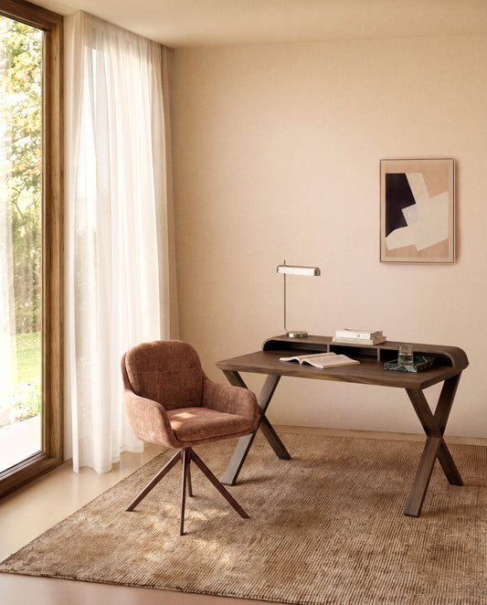 Dilare walnut veneer desk 120 x 85cm