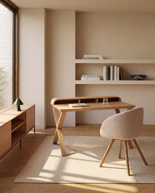 Dilare oak veneer desk 120 x 85cm
