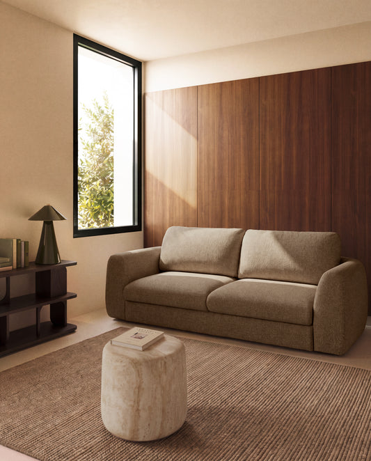 Vera light brown 4-seater sofa bed240 cm FSC Mix Credit
