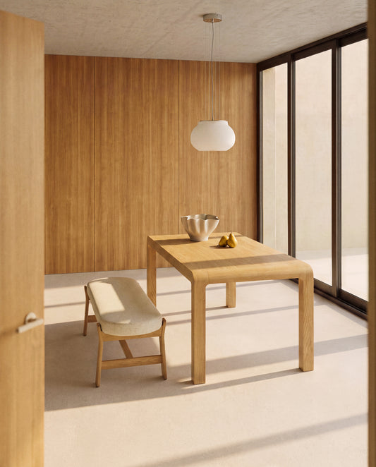 Leruna frosted glass and metal LED ceiling lamp with galvanised finish Ø 40 cm
