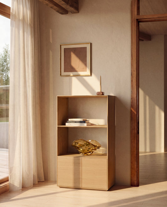 Visala with 1 visible shelf oak veneer shelf 60 x 106 cm FSC 100%