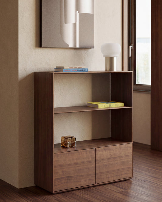 Visala with 1 visible shelf walnut-veneer shelf 90 x 106 cm FSC 100%