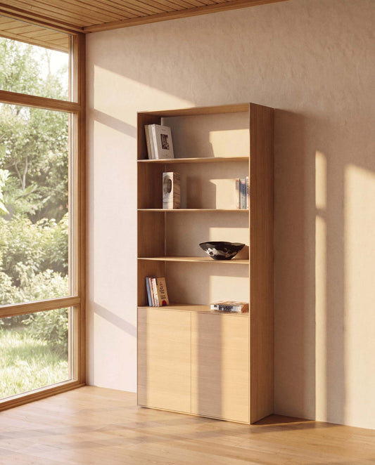 Visala with 1 visible shelf oak veneer shelf 90 x 106 cm FSC Mix Credit