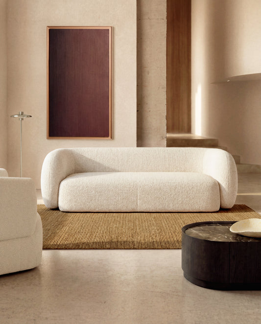 Martina ecru chenille 3-seater sofa 246 cm FSC Mix Credit
