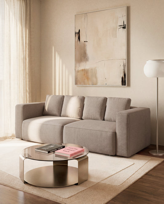 Nolira ecru linen blend curtain 140 x 270 cm
