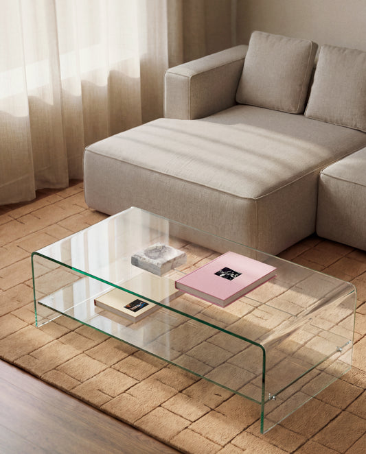 Burano glass coffee table 110 x 55 cm