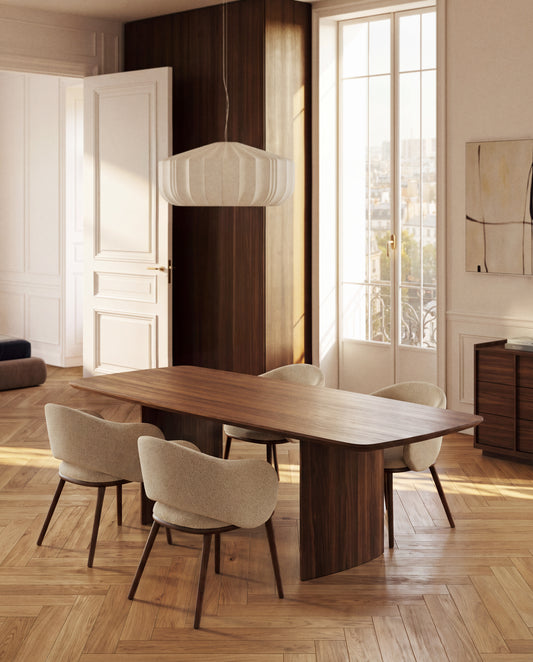 Litto table made from walnut veneer, 200 x 100 cm