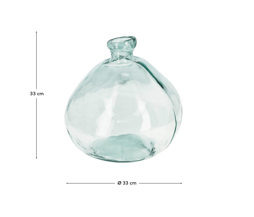 Brenna vase in 100% recycled transparent glass, 33 cm