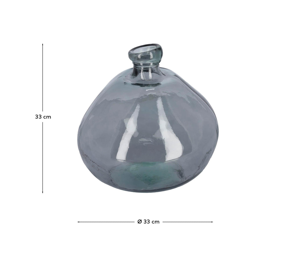 Brenna vase in 100% recycled blue glass, 33 cm