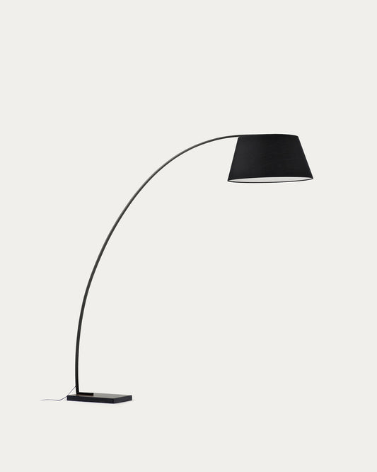 Juhe floor lamp in steel and black marble