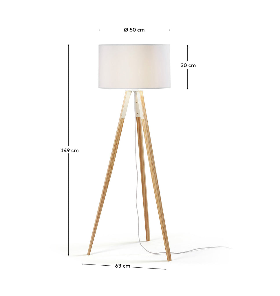 Iguazu floor lamp in solid pine wood