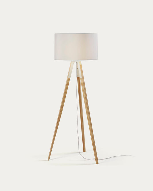 Iguazu floor lamp in solid pine wood