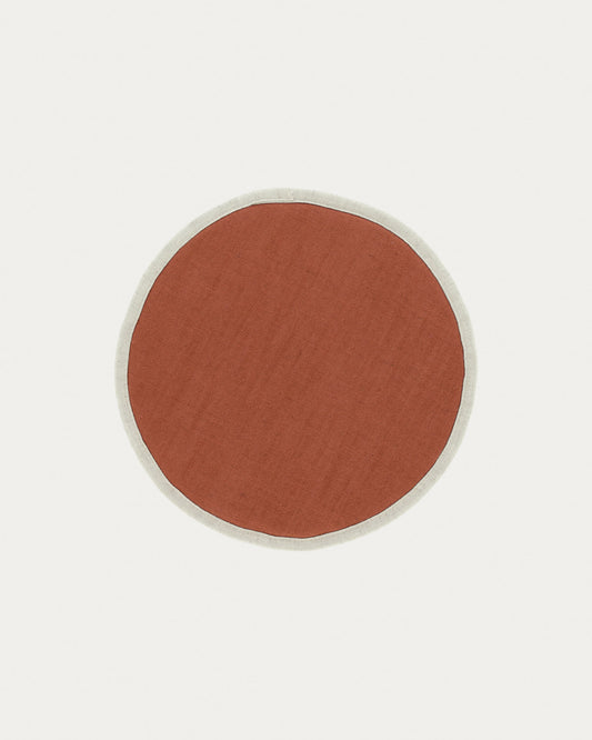 Prisa round chair cushion in terracotta, 35 cm