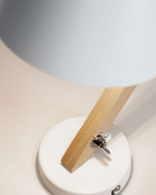 Muse wall light made from beech and steel with a white finish