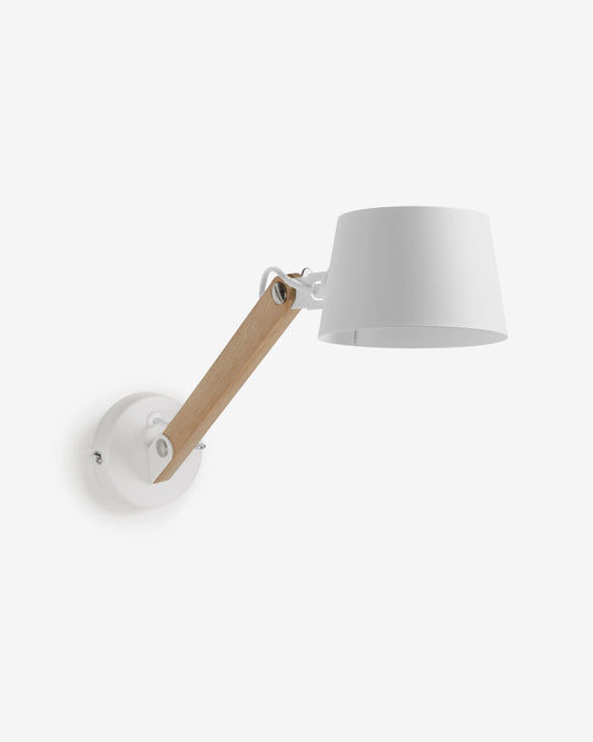 Muse wall light made from beech and steel with a white finish