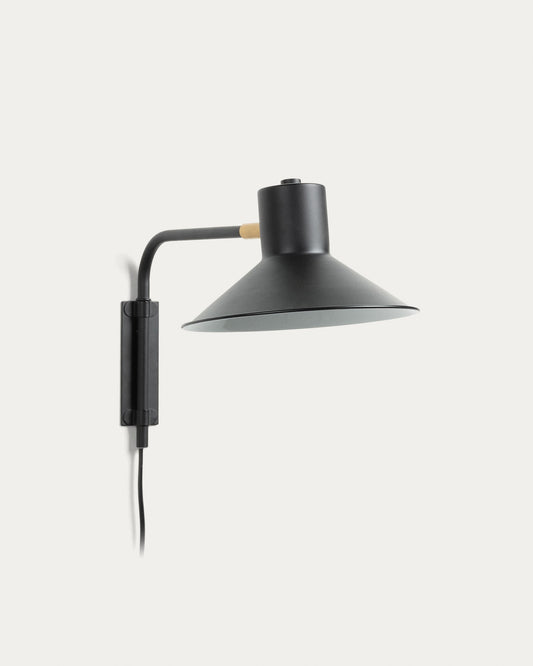 Small Aria wall light in steel with black finish