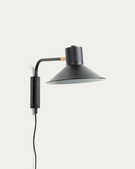 Small Aria wall light in steel with black finish