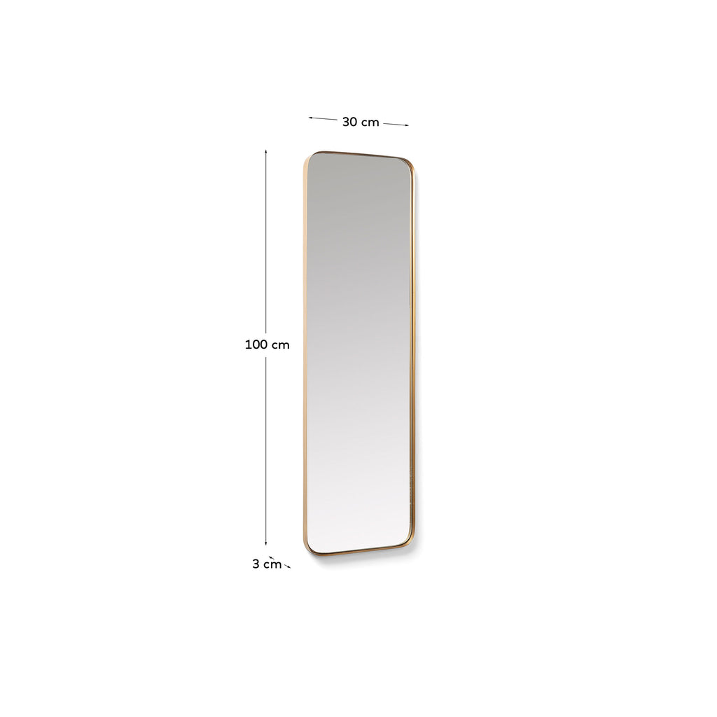 Marco gold metal wall mirror 30 x 100 cm