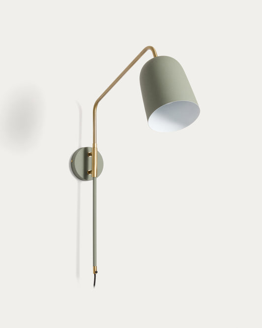 Audrie wall light in steel with green painted finish