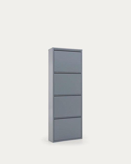 Shoe rack Ode 50 x 136 cm 4 doors metal grey