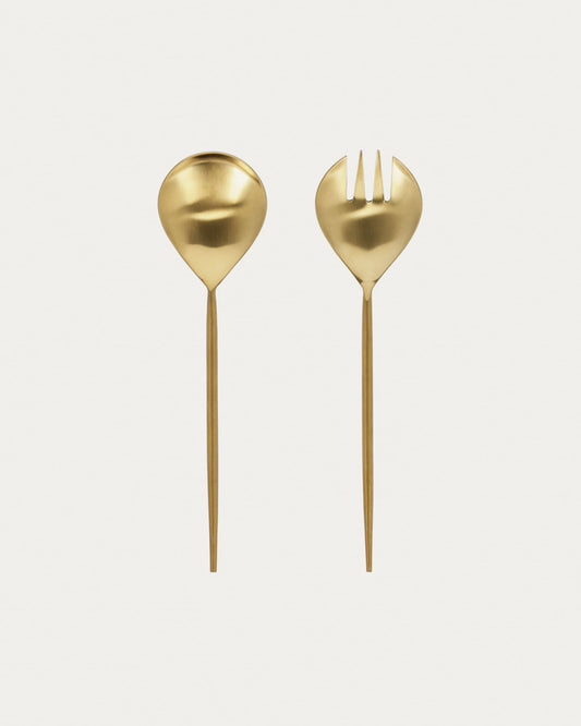 Lite 2-piece cutlery set for salad gold