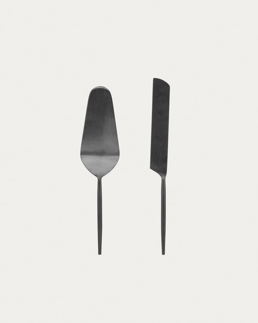 Fer 2-piece cutlery set for cake black
