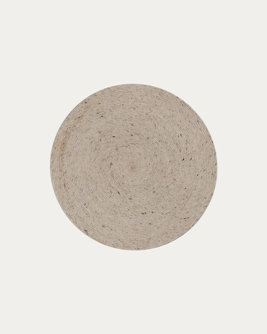 Takashi 100% grey wool round rug, Ø 150 cm