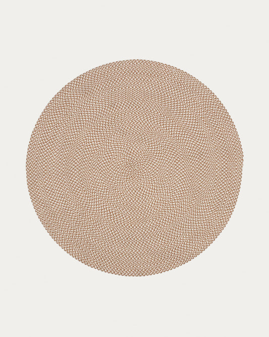 Rodhe 100% PET round rug in beige, Ø 150 cm