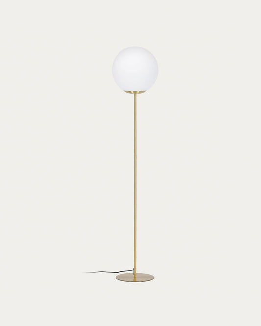 Mahala floor lamp in steel and frosted glass