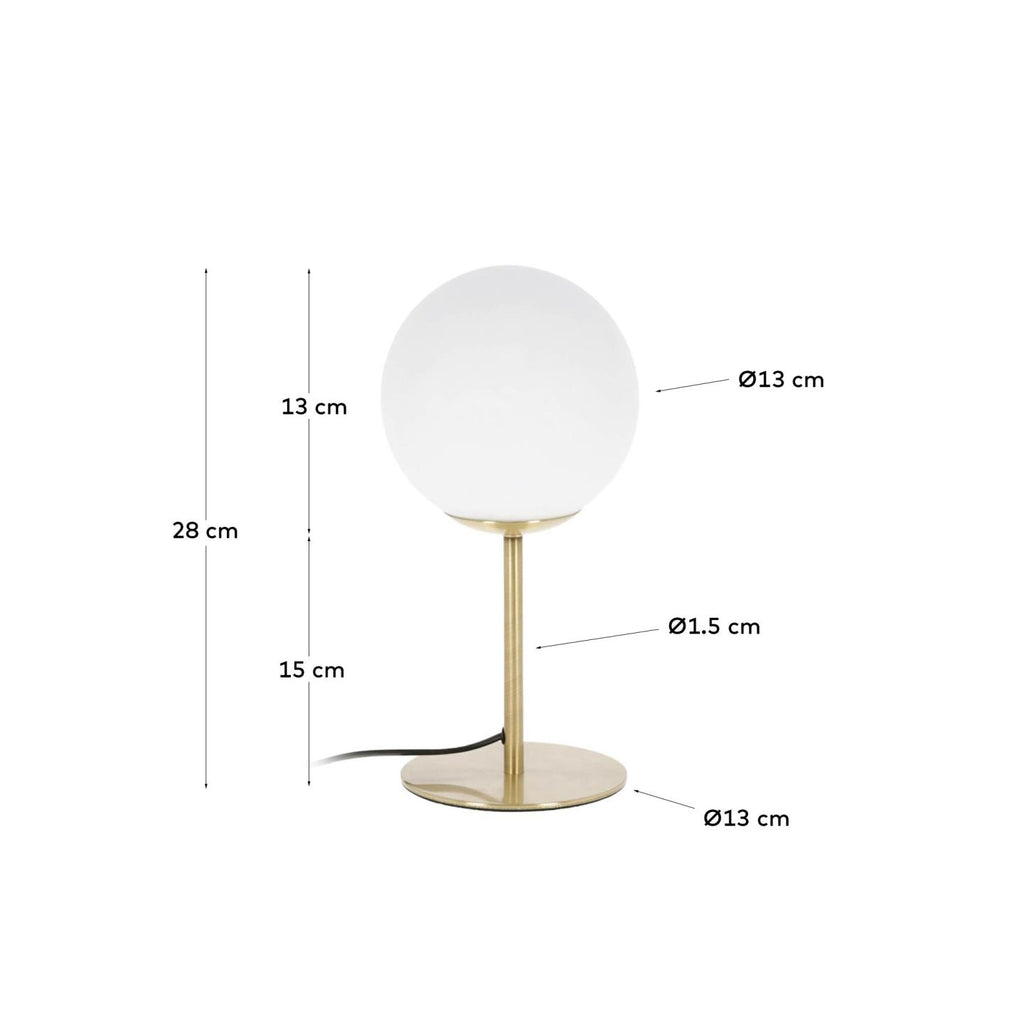 Mahala table lamp in steel and frosted glass