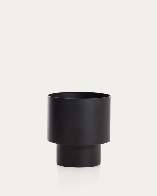Mash black metal planter Ø 28 cm
