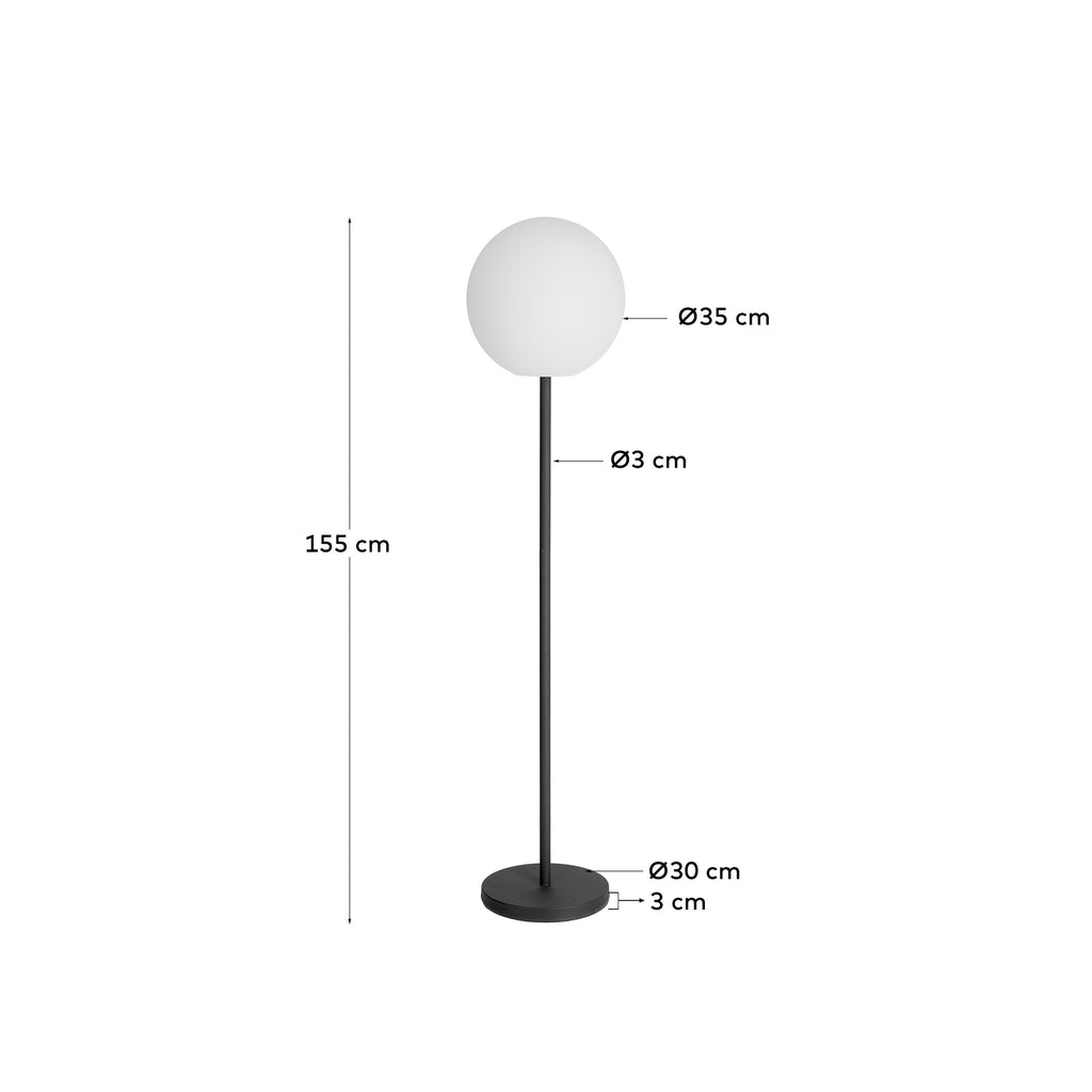Outdoor Dinesh floor lamp in black steel