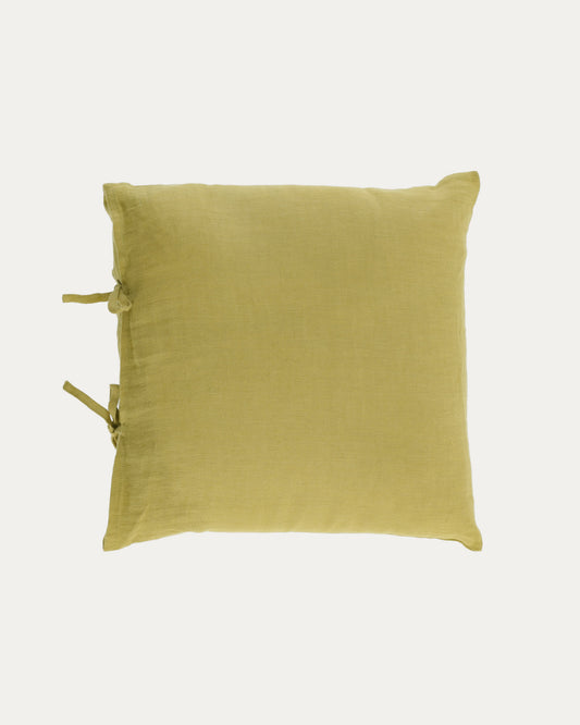 Tazu 100% linen cushion cover in green 45 x 45 cm