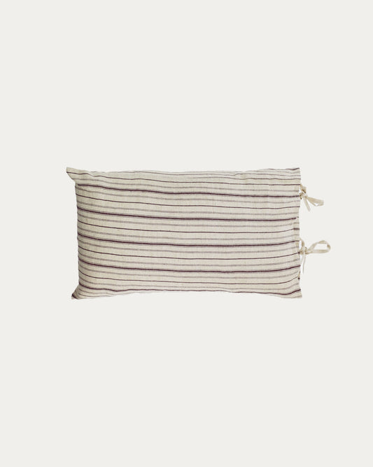 Etna 100% linen cushion cover with brown stripes 30 x 50 cm