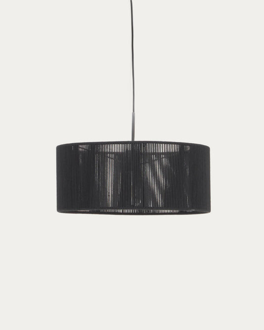 Cantia cotton ceiling light shade with black finish Ø 47 cm