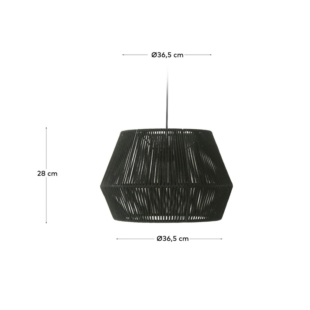 Cantia cotton ceiling light shade with black finish Ø 36,5 cm
