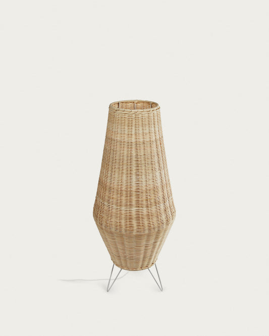 Large Kamaria floor lamp in rattan with natural finish