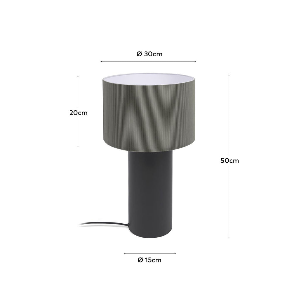 Domicina table lamp in metal with black and grey finish