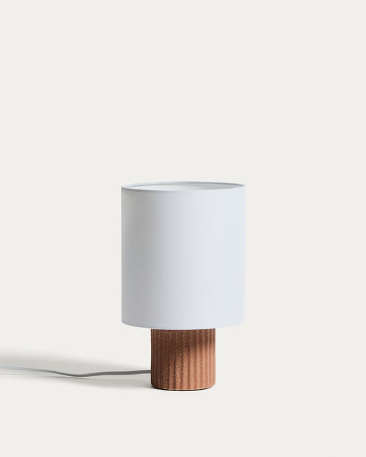 Eshe table lamp in ceramic with terracotta and white finish