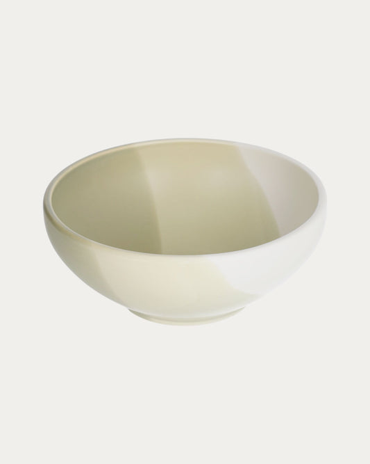 Sayuri large porcelain bowl in green and white