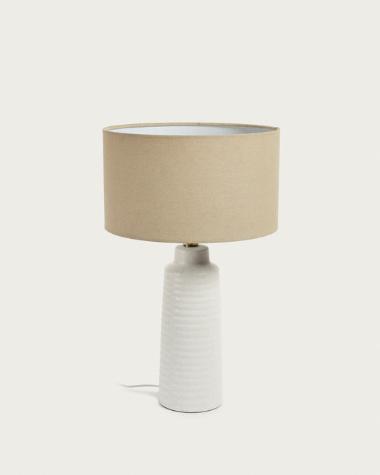 Mijal ceramic table lamp with a white finish