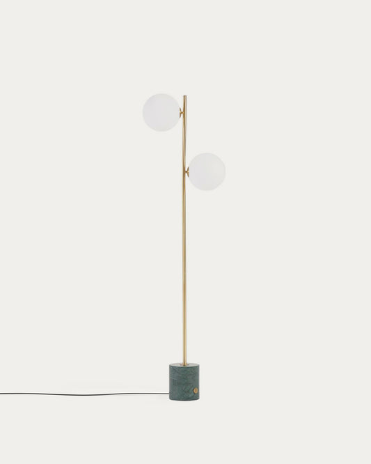 Lonela floor lamp in marble with green finish
