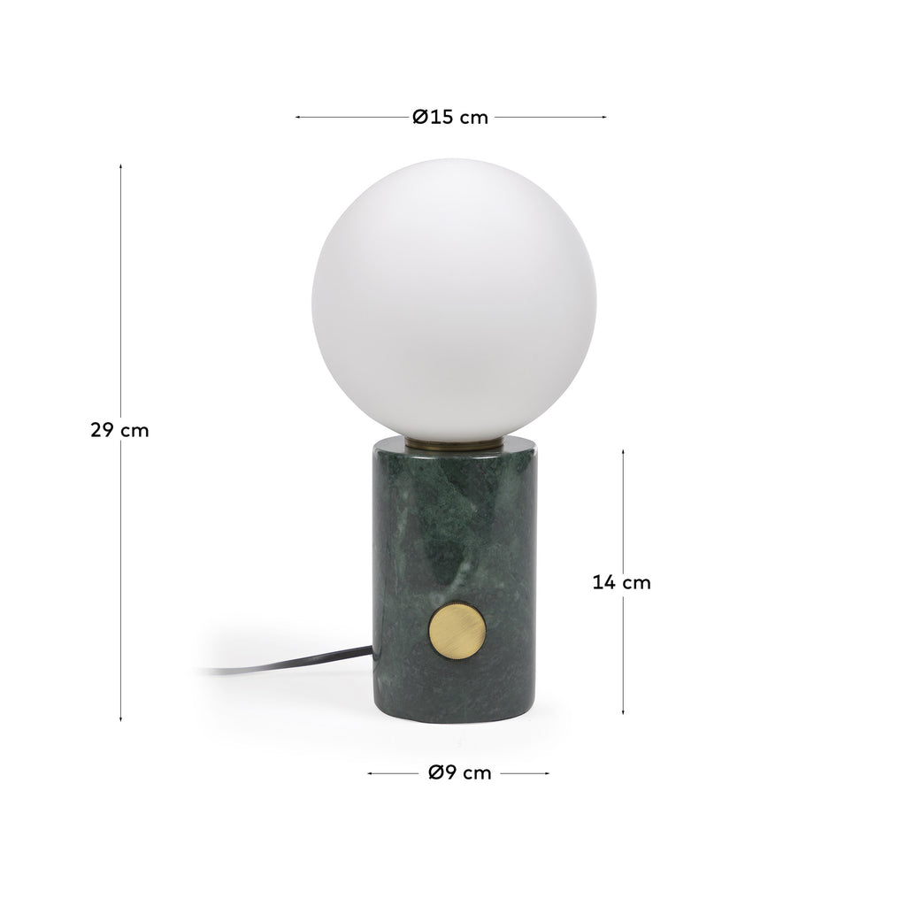Lonela table lamp in marble with green finish