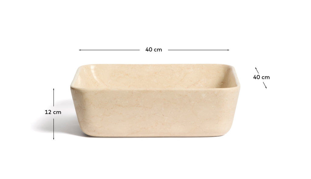 Darnen beige marble countertop washbasin 40 x 40cm
