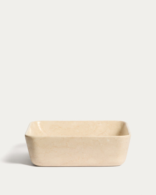 Darnen beige marble countertop washbasin 40 x 40cm
