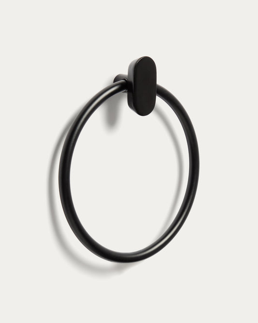 Black metal Arely towel ring