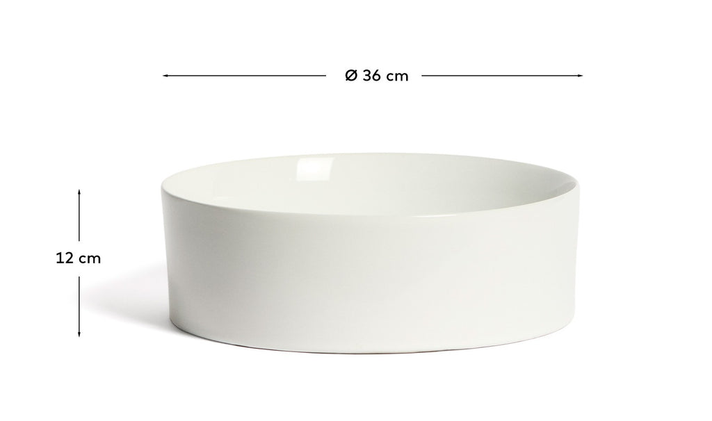 Ovara countertop basin in white glazed ceramic Ø 36 cm