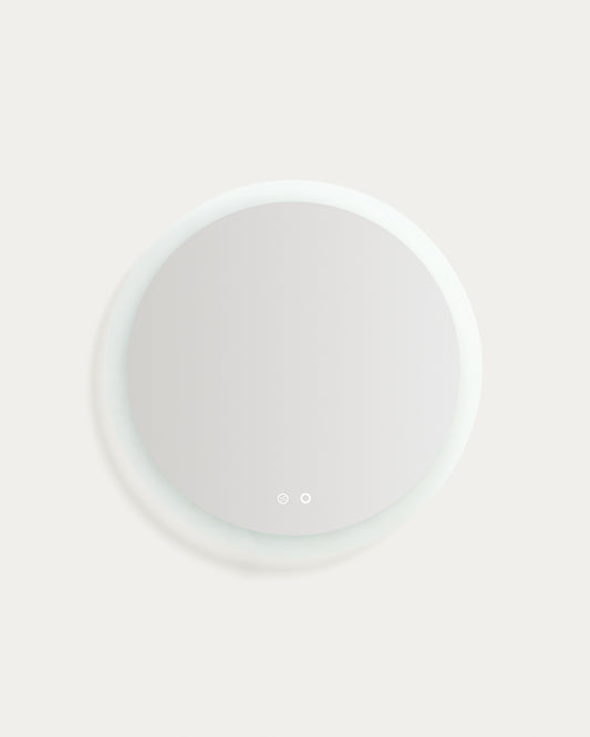 Mervi round bathroom mirror with LED light and anti-fog Ø 60cm