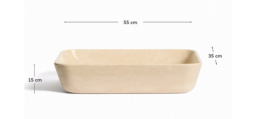 Darnen beige marble countertop washbasin 55 x 35cm