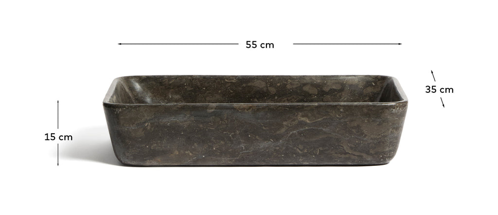 Darnen grey marble countertop washbasin 55 x 35cm